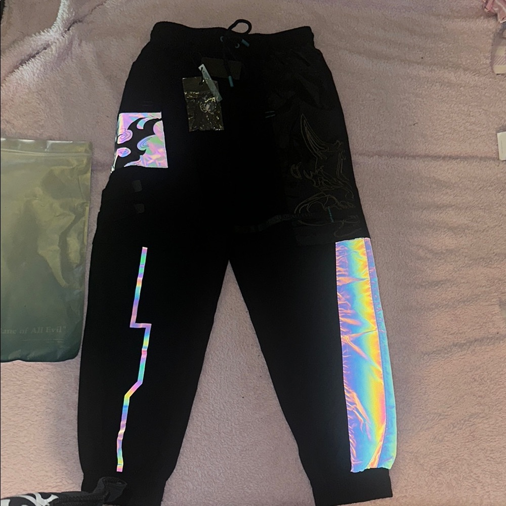 NWT Genshin Impact Xiao reflective cargo joggers